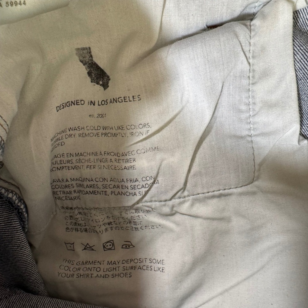 AG Adriano Goldschmied Dylan Slim Skinny Blue Japanese Denim Jeans 38x34 - Picture 9 of 10